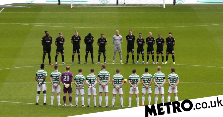 Fireworks let off at Celtic Park during two minute silence for Prince Philip