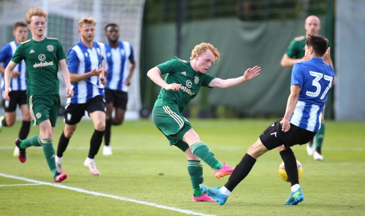 VIDEO: Moffat scores to put Celtic B one-nil up at break vs East Kilbr