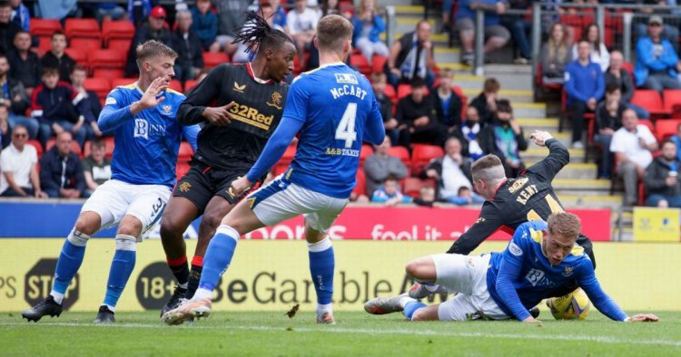 John Hartson in blistering Rangers penalty blast as he hammers Saints defender